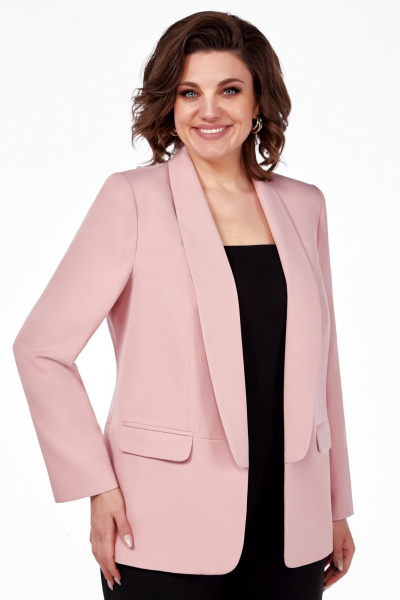 Жакет деловой полуприлегающего силуэта на подкладке Магия Стиля М-5002 розовый - фото 1