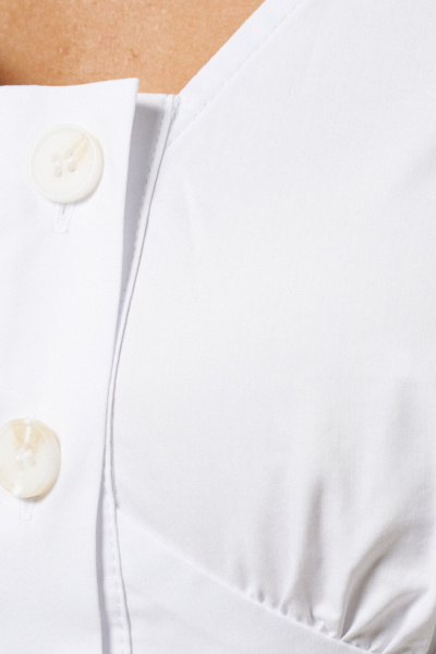 Блуза укороченная с оригинальным дизайном и пышным рукавом Панда 132140w белый - фото 3