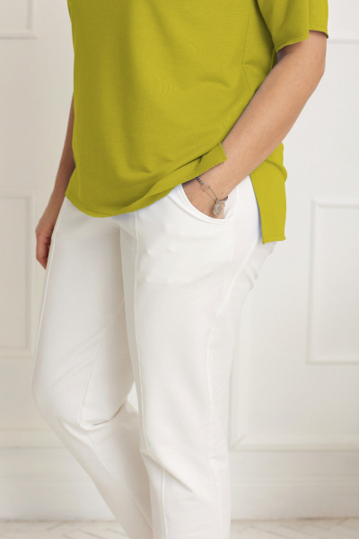 Брюки, футболка BegiModa 3057 молочно-травяной - фото 6