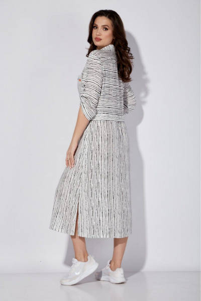 Мультиколорное платье с карманами и рубашечным воротником TAiER 1274 - фото 3