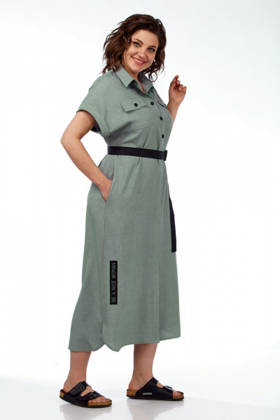 Платье Michel chic 993/2 темно-оливковый - фото 4