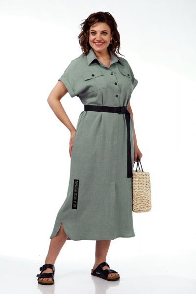 Платье Michel chic 993/2 темно-оливковый - фото 2