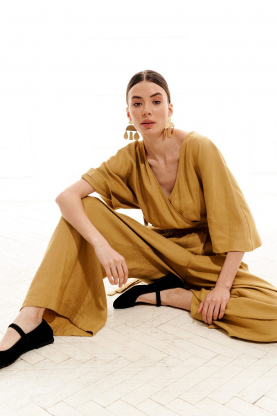 Комбинезон ELLETTO 5259 горчичный - фото 3