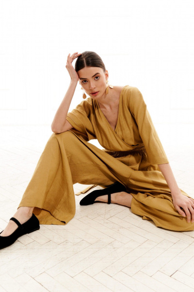 Комбинезон ELLETTO 5259 горчичный - фото 2