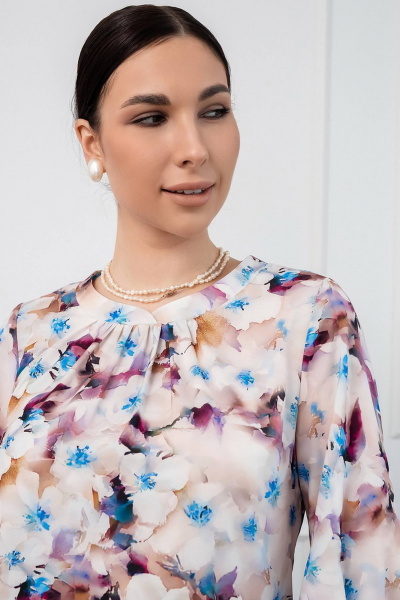 Блузка демисезонная мультиколор с пышным рукавом LADO 8044/3-7 - фото 6