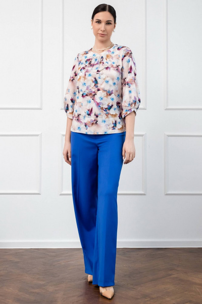 Блузка демисезонная мультиколор с пышным рукавом LADO 8044/3-7 - фото 3
