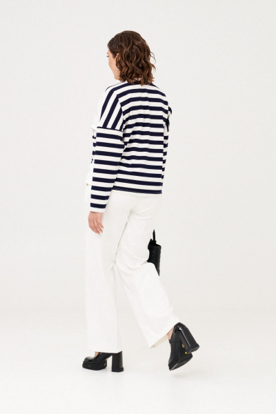 Брюки и джемпер из трикотажа с термопереводкой демисезон Almirastyle 331 синий,белый - фото 8