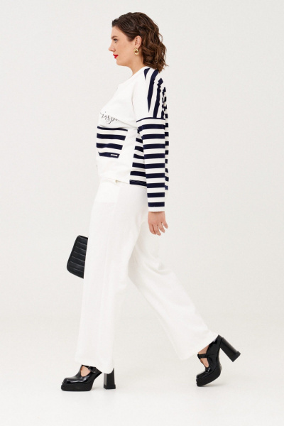 Брюки и джемпер из трикотажа с термопереводкой демисезон Almirastyle 331 синий,белый - фото 7