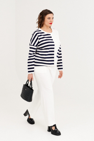 Брюки и джемпер из трикотажа с термопереводкой демисезон Almirastyle 331 синий,белый - фото 6