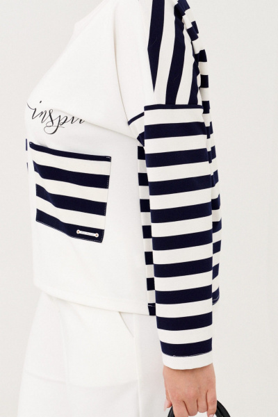 Брюки и джемпер из трикотажа с термопереводкой демисезон Almirastyle 331 синий,белый - фото 5