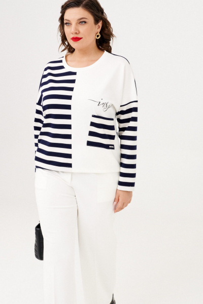 Брюки и джемпер из трикотажа с термопереводкой демисезон Almirastyle 331 синий,белый - фото 1