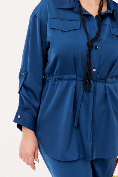 Брюки и жакет из текстиля с полосатым стилем повседневный Almirastyle 336/1 темно-синий - фото 8