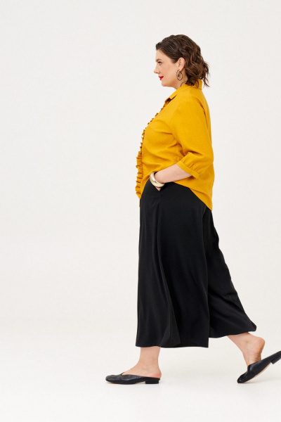 Блуза, брюки Almirastyle 339 горчица,черный - фото 7