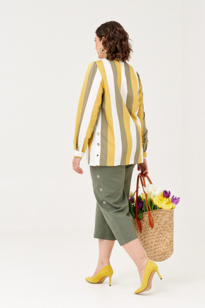 Брюки, рубашка Almirastyle 352 желтый,хаки,горчица - фото 6