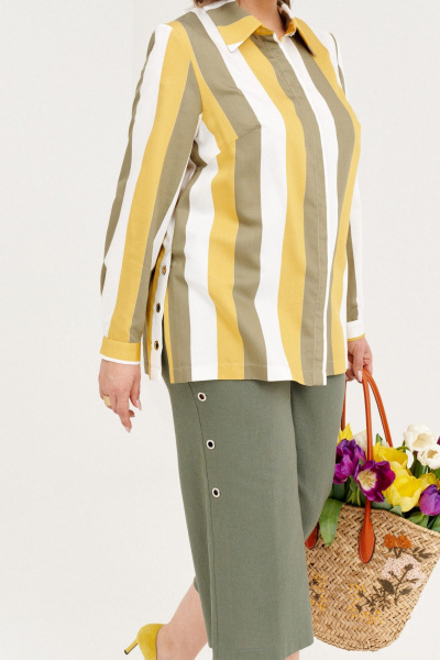 Брюки, рубашка Almirastyle 352 желтый,хаки,горчица - фото 4