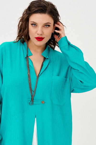 Рубашка Almirastyle 354 изумруд - фото 6