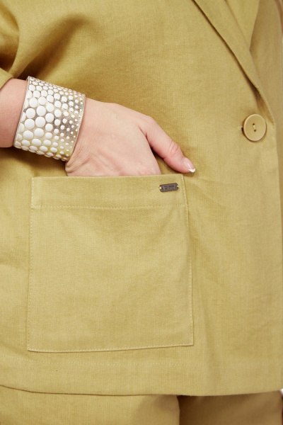 Брюки, жакет, футболка Диомант 1963 горчица - фото 8