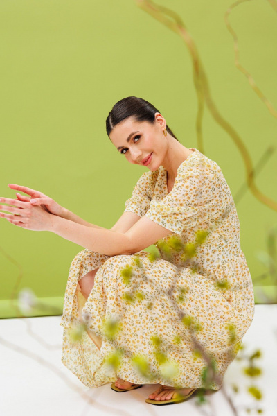 Платье Ларс Стиль 895 бело-желтый - фото 6