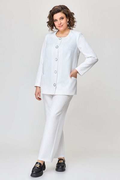 Деловой костюм с прямыми брюками и жакетом без воротника Algranda А3975-1-1 - фото 5