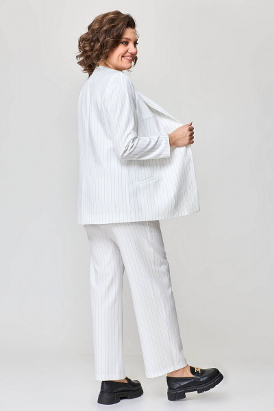 Деловой костюм с прямыми брюками и жакетом без воротника Algranda А3975-1-1 - фото 3