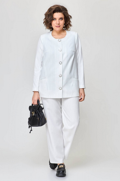 Деловой костюм с прямыми брюками и жакетом без воротника Algranda А3975-1-1 - фото 1