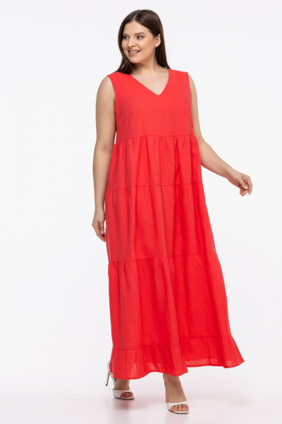 Платье Avila 0959 коралловый - фото 5