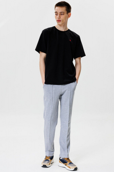 Черная спортивная футболка из хлопка и текстиля GO M1001/40-02. 176-182 - фото 4