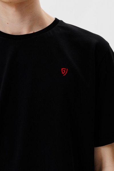 Черная спортивная футболка из хлопка и текстиля GO M1001/40-02. 176-182 - фото 3