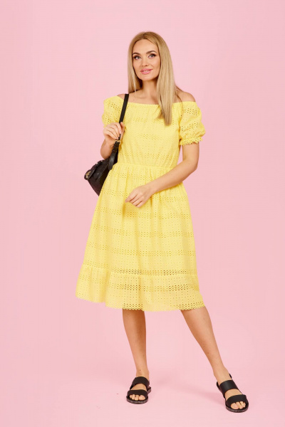Летнее платье из вышитой ткани с воланами до колена Azzara 908Ж - фото 3