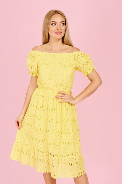 Летнее платье из вышитой ткани с воланами до колена Azzara 908Ж - фото 1