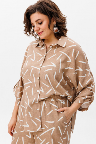 Брюки, рубашка Anelli 1406 айвори - фото 4