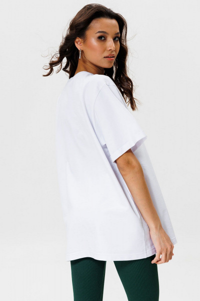 Белая футболка стопроцентного хлопка с вышивкой и карманом GO F1005f/01-01. 164-170 - фото 4