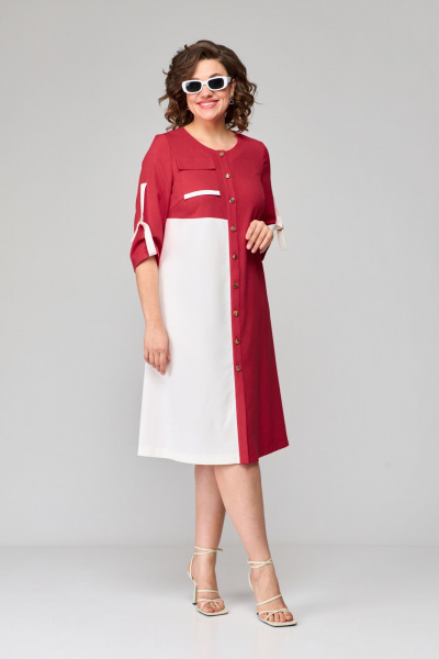 Платье летнее А-силуэта с контрастными цветами Орхидея 1254 - фото 1