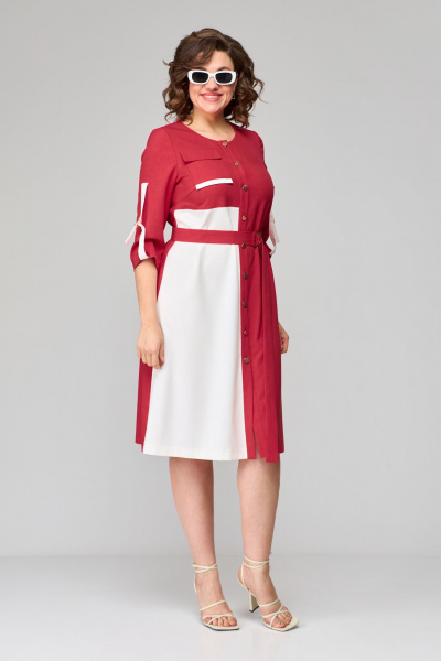 Платье летнее А-силуэта с контрастными цветами Орхидея 1254 - фото 6