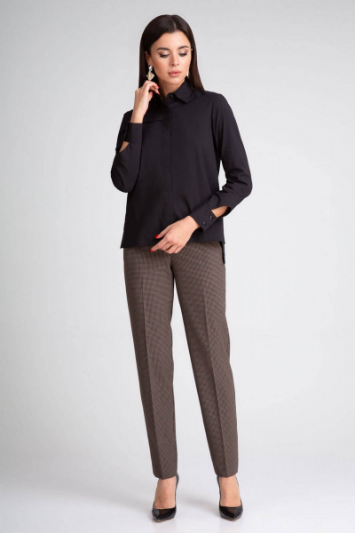 Деловая рубашка из хлопка с декоративными элементами IVARI 418/1 черный - фото 3