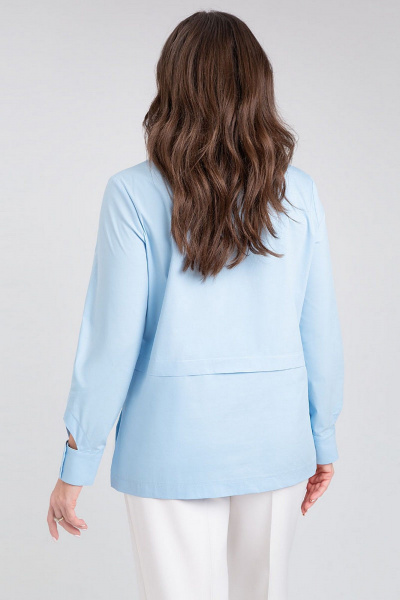 Деловая хлопковая рубашка прямого силуэта IVARI 418/1 голубой - фото 6