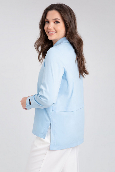 Деловая хлопковая рубашка прямого силуэта IVARI 418/1 голубой - фото 5