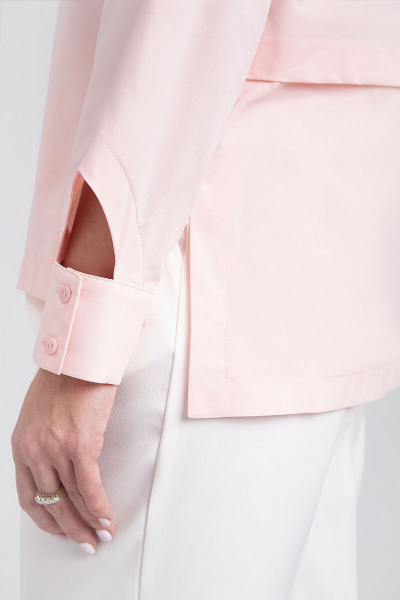 Розовая хлопковая рубашка прямого кроя для делового образа IVARI 418/1 лососевый - фото 8