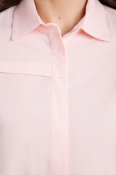 Розовая хлопковая рубашка прямого кроя для делового образа IVARI 418/1 лососевый - фото 7