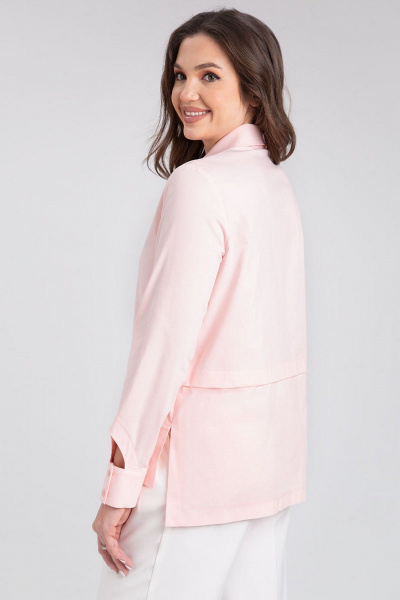 Розовая хлопковая рубашка прямого кроя для делового образа IVARI 418/1 лососевый - фото 6