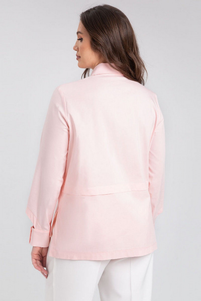 Розовая хлопковая рубашка прямого кроя для делового образа IVARI 418/1 лососевый - фото 5