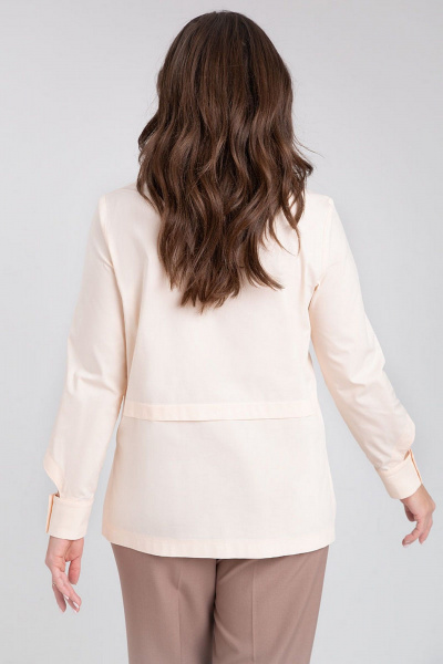 Бежевая хлопковая рубашка прямого силуэта IVARI 418/1 ванильный - фото 6