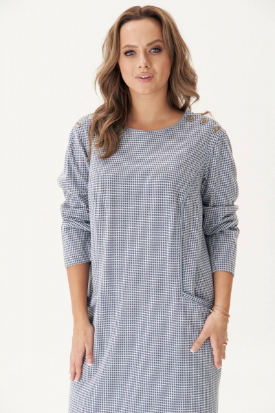 Платье свободного кроя из вискозы и трикотажа с карманами Fantazia Mod 4389 - фото 4