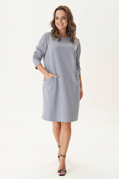 Платье свободного кроя из вискозы и трикотажа с карманами Fantazia Mod 4389 - фото 1