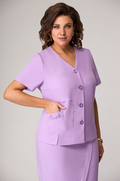 Жакет, юбка Мишель стиль 1057-1 лиловый - фото 5