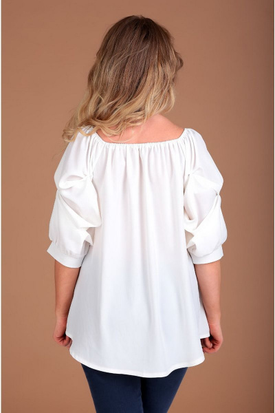 Молодежная блуза с регланом и романтическим пышным рукавом Таир-Гранд 62367 белый - фото 3