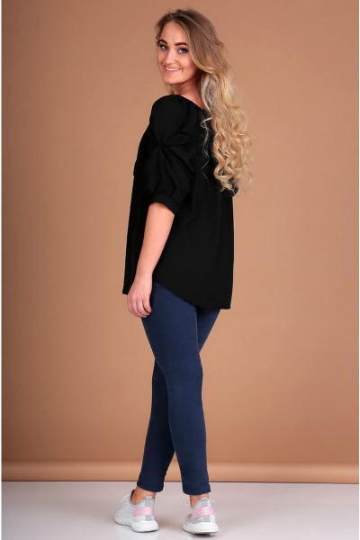 Молодежная блуза с регланом и пышными рукавами Таир-Гранд 62367 черный - фото 3