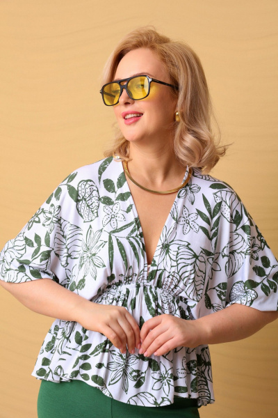 Костюм 2-ка из вискозы и трикотажа с приталенным топом LM К8148 - фото 6