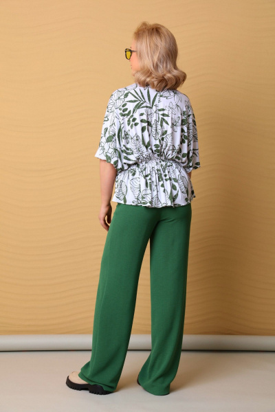 Костюм 2-ка из вискозы и трикотажа с приталенным топом LM К8148 - фото 5