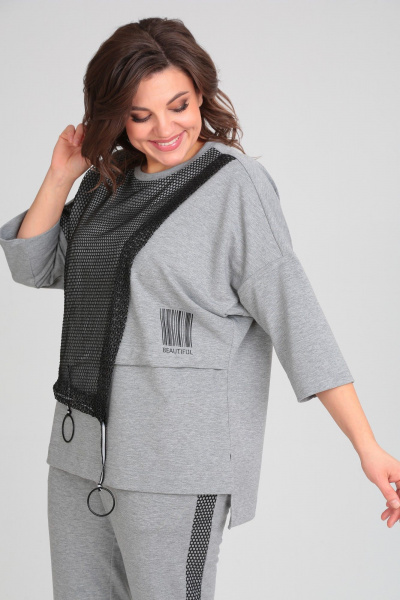Костюм из трикотажа свободного кроя Michel chic 1329/1 серый - фото 6